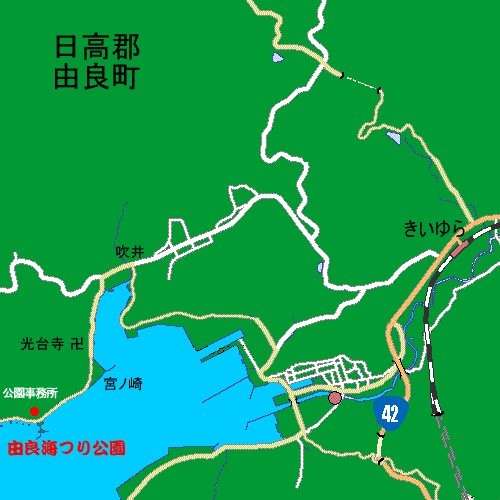 由良海釣り公園の地図