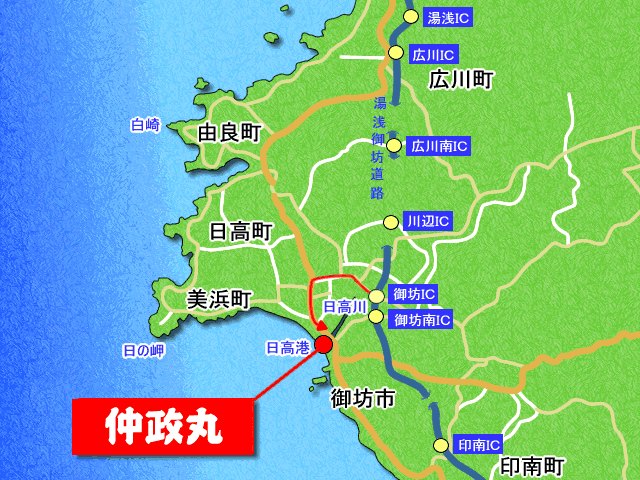和歌山 仲政丸の地図